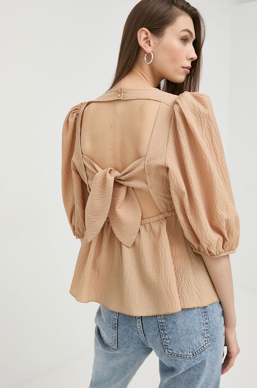 Notes du Nord bluza femei, culoarea maro, neted