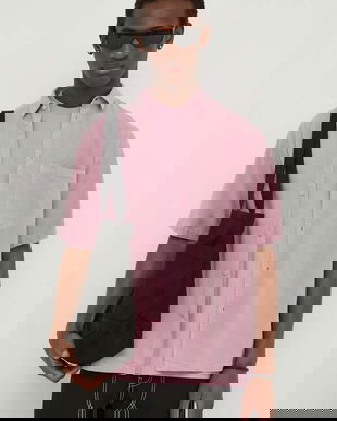 Samsoe Samsoe camasa barbati, culoarea violet, cu guler clasic, regular