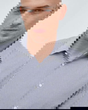 Seidensticker camasa din bumbac barbati, culoarea alb, cu guler clasic, slim