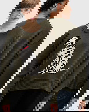 Kaotiko pulover de bumbac culoarea verde, călduros, AR017-01-E002