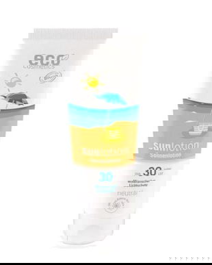 Lotiune Fluida Bio Protectie Solara SPF 30, pentru Piele Sensibila, Fara Parfum, Rezistenta la Apa - Eco Cosmetics Sun-Lotion Neutral SPF 30, 125 ml