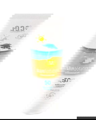 Lotiune Fluida Bio Protectie Solara SPF 50, pentru Piele Sensibila, Fara Parfum, Rezistenta la Apa - Eco Cosmetics Sun-Lotion Neutral SPF 50, 125 ml