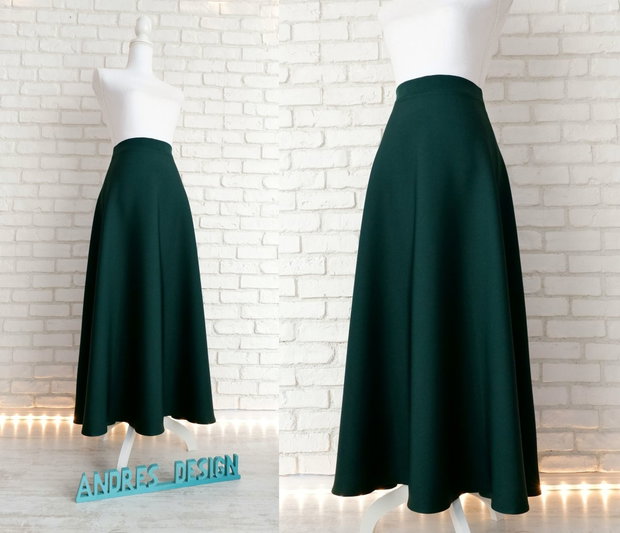 Fusta Clos Lunga Verde Inchis