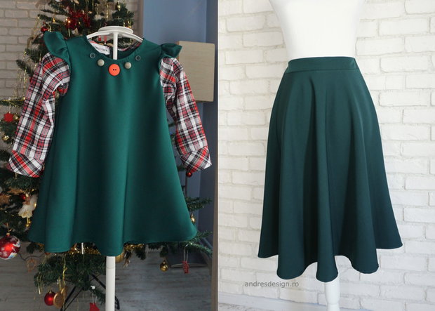 Fusta Clos Lunga Verde Inchis