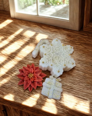 Pachet de Sărbători Handmade Fulg de Nea  Melt-uri Aromate pentru Magia Crăciunului