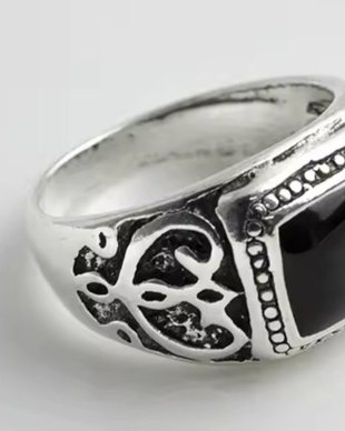 Inel onix argint tibetan