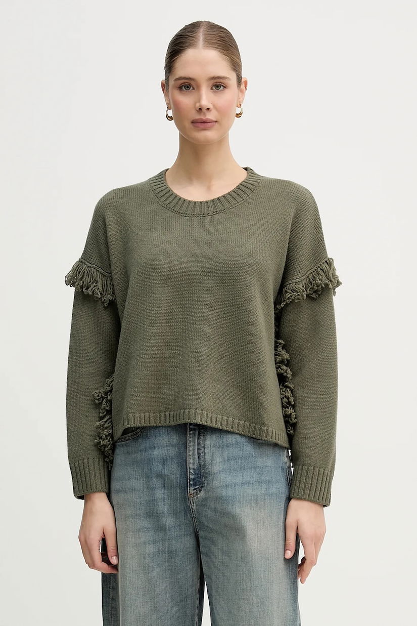 United Colors of Benetton pulover din amestec de lână culoarea verde, 191VD10EZ