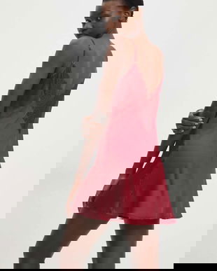 Answear.LAB camasa de noapte culoarea rosu, satin