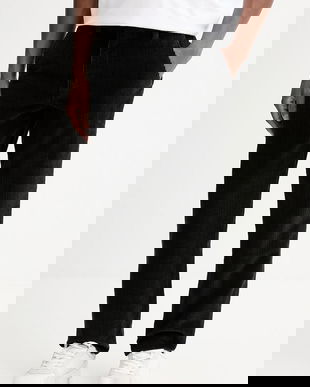 Levi's pantaloni de catifea cord bărbătesc negru drept A5753