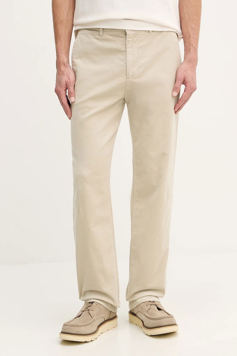 Gant pantaloni de catifea cord bărbați, culoarea bej, drepți 1505233