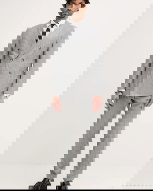 BOSS costum de lana C-Huge-2pcs-DB-261 culoarea gri, cu imprimeu, 50557335