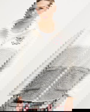 women'secret bluză pijama LILO & STITCH culoarea bej, 4412221