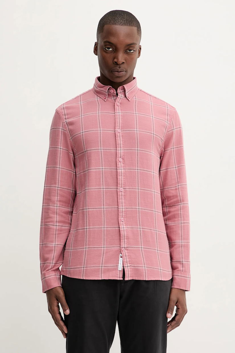 Tommy Jeans cămașă din bumbac culoarea portocaliu, regular, DM0DM21701