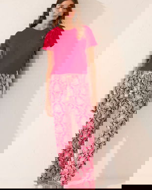 women'secret pantaloni de pijama culoarea bordo, 3709677