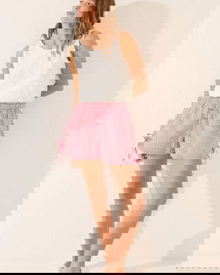 women'secret pantaloni scurți de pijama din bumbac culoarea bordo, bumbac, 3709663