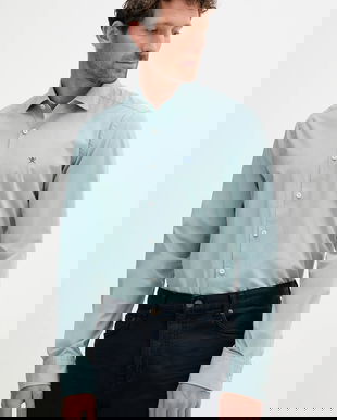 Hackett London cămașă culoarea gri, cu guler italian, slim, HM3010359