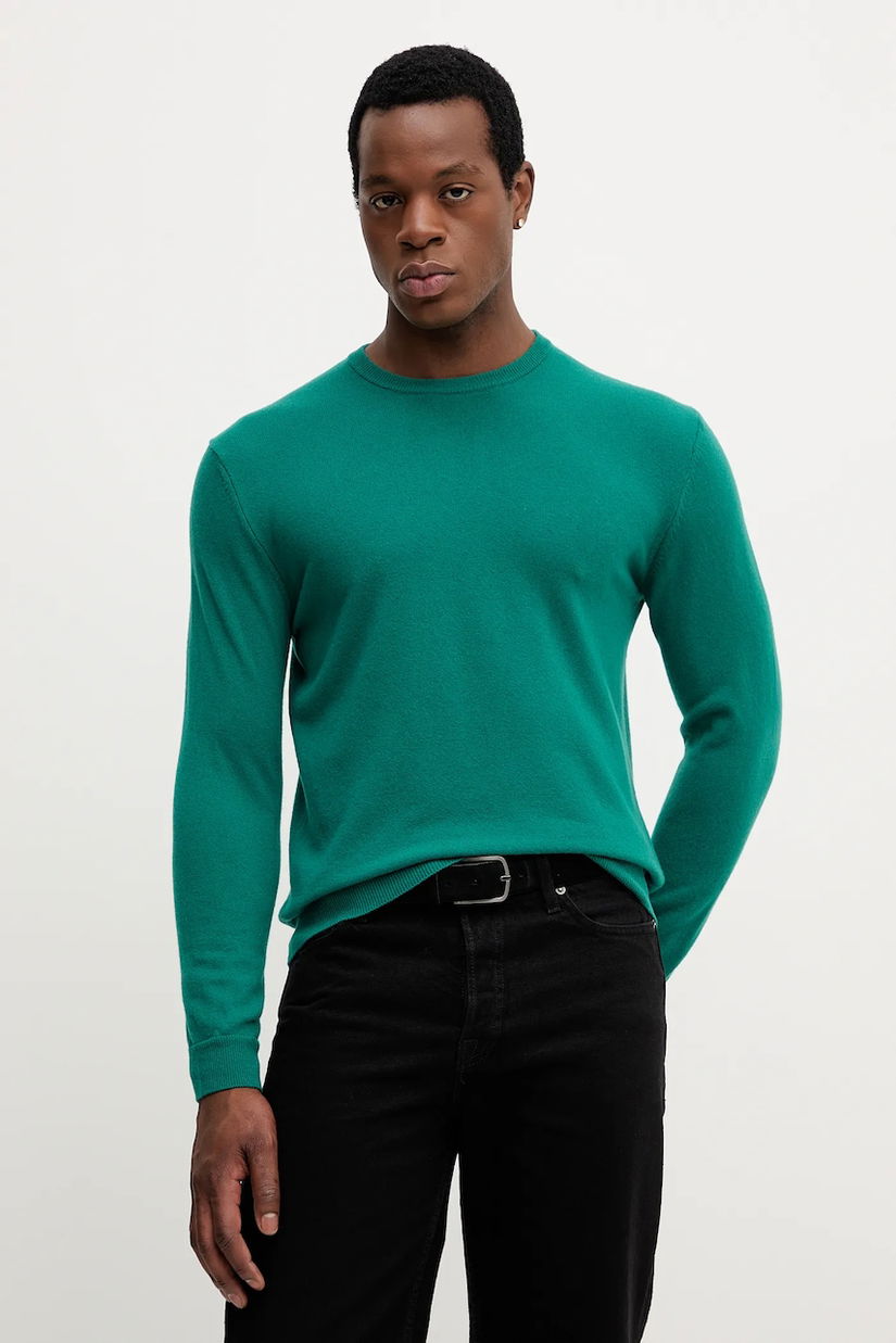 United Colors of Benetton pulover de lână culoarea maro, light, 1002U1G34