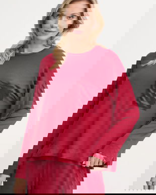 United Colors of Benetton longsleeve de pijama culoarea bordo, 3ZEW3M06P