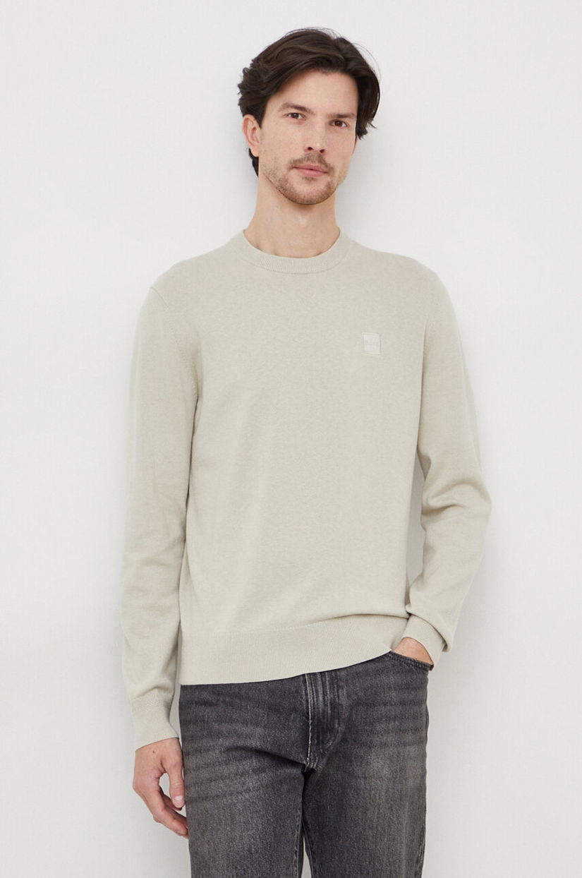 BOSS pulover din amestec de casmir BOSS CASUAL culoarea verde, light, 50471343