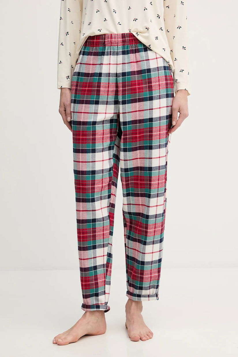 United Colors of Benetton pantaloni pijama bumbac culoarea bordo, bumbac, 40EP3F00I