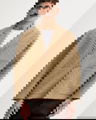 Kenzo blazer din amestec de in bărbați, culoarea verde, FF55VE2329JH.10