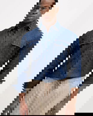 Sisley cămașă jeans cu guler clasic, regular, 51WVSQ04V