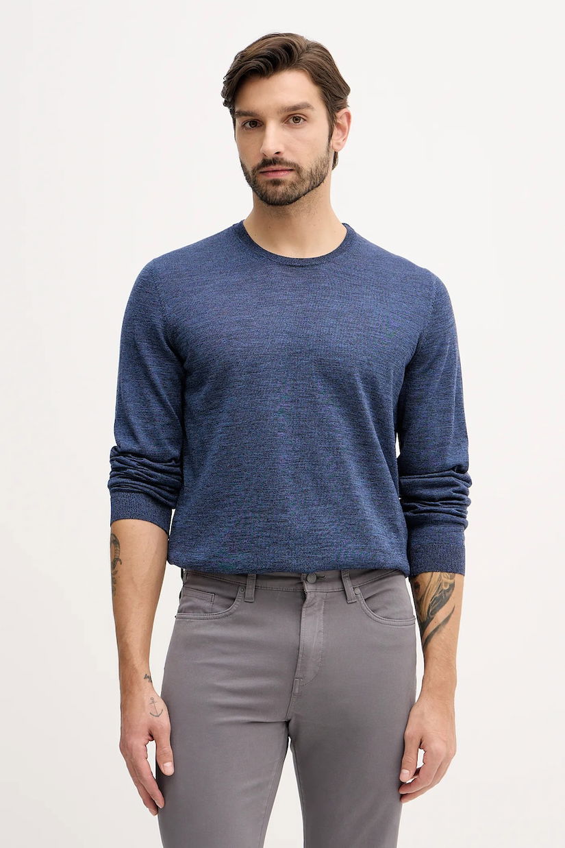 BOSS pulover de lână culoarea violet, light, 50468239