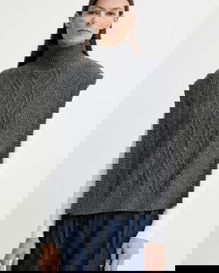 A.P.C. vesta de lana Pull Cameron culoarea gri, cu guler, WVBDQ-F23391