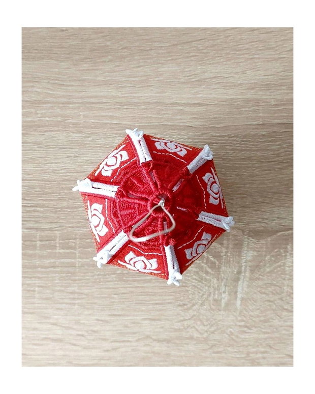 Globulet Rosu cu Alb 3D