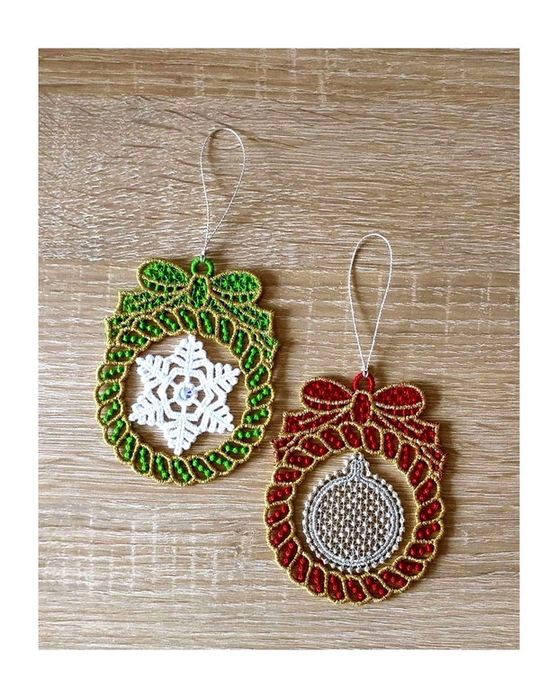 Set Decoratiuni Coronita cu Fulg Nea si Globulet