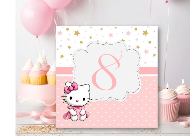 Numere masă botez fetițe Hello Kitty