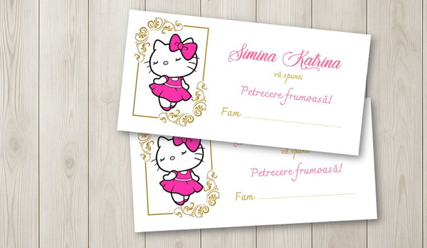 Plicuri bani botez fetițe Hello Kitty