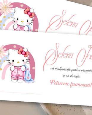Plicuri bani botez fetițe Hello Kitty