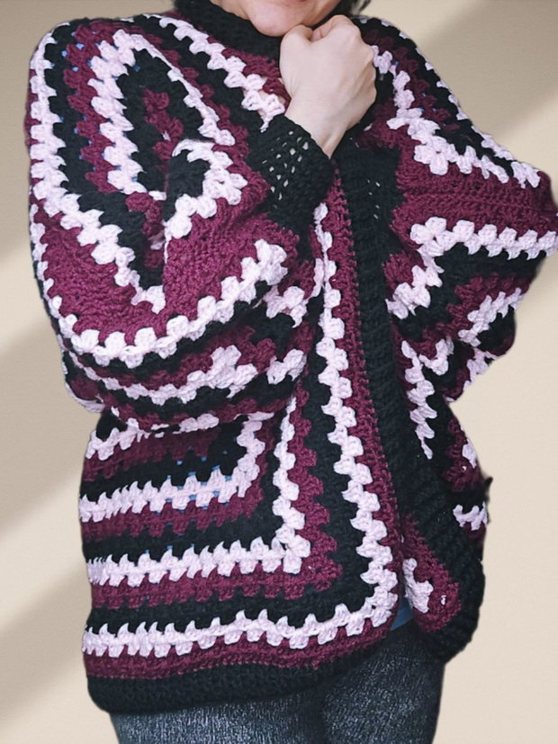 Cardigan Cozy Burgundy Rose