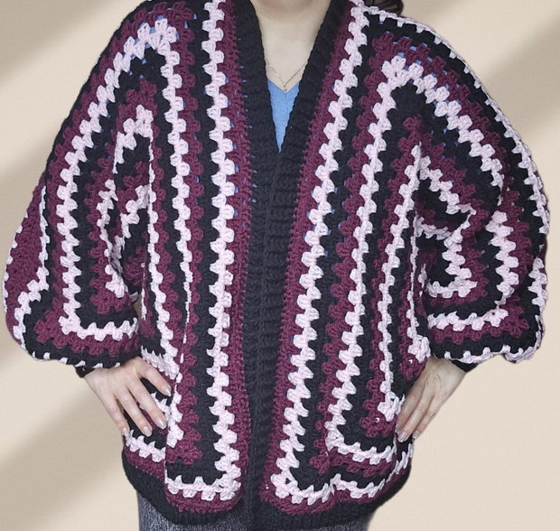 Cardigan Cozy Burgundy Rose
