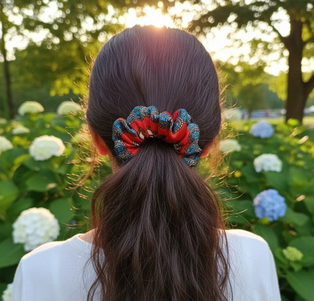 Scrunchie Lucrat Manual din Satin Premium