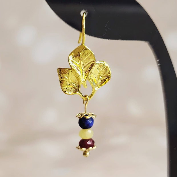 Cercei tricolor jad si lapis lazuli