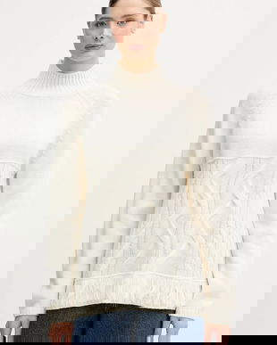 United Colors of Benetton pulover din amestec de lână culoarea bej, cu turtleneck, 191VD204A