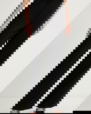 Weekend Max Mara pantaloni de lână VISIVO culoarea negru, drept, high waist, 2615131041600