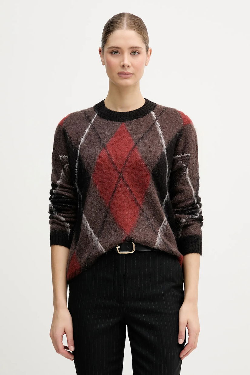 Sisley pulover din amestec de mohair culoarea maro, light, 1TQ1L106Z