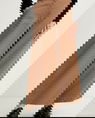 Weekend Max Mara pantaloni ARIETE culoarea maro, lat, high waist, 2615131121600