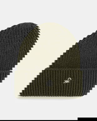 United Colors of Benetton pălărie din amestec de lână culoarea verde, 12PAUA00X