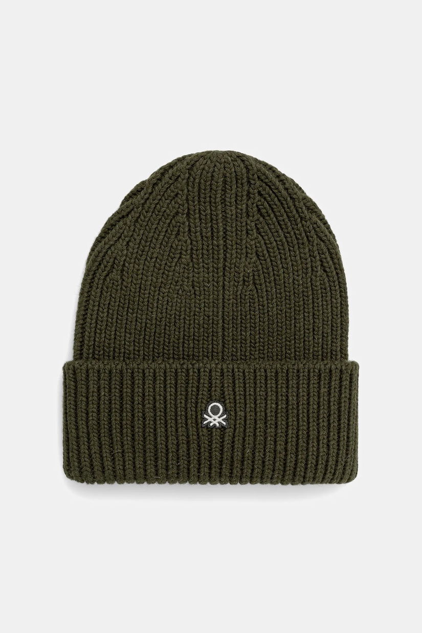United Colors of Benetton pălărie din amestec de lână culoarea verde, 12PAUA00X