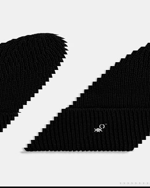 United Colors of Benetton pălărie din amestec de lână culoarea negru, 12PAUA00X