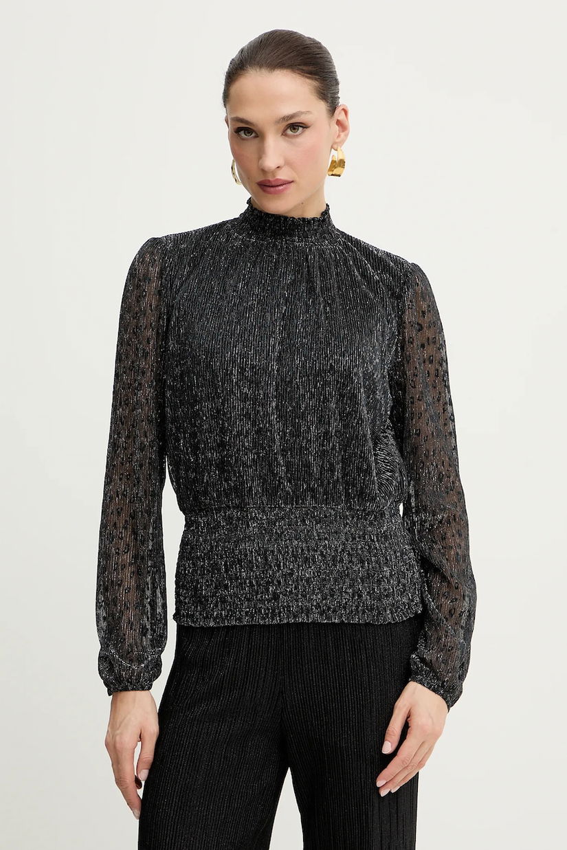 Morgan bluză culoarea negru, uni, TOBITO