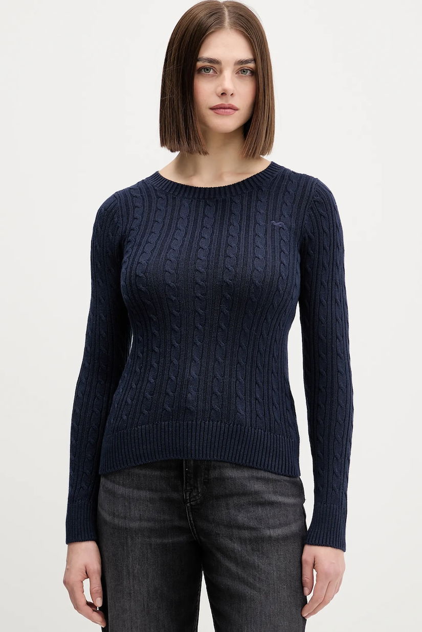 Hollister Co. pulover culoarea bleumarin, light, KI350-5305-200