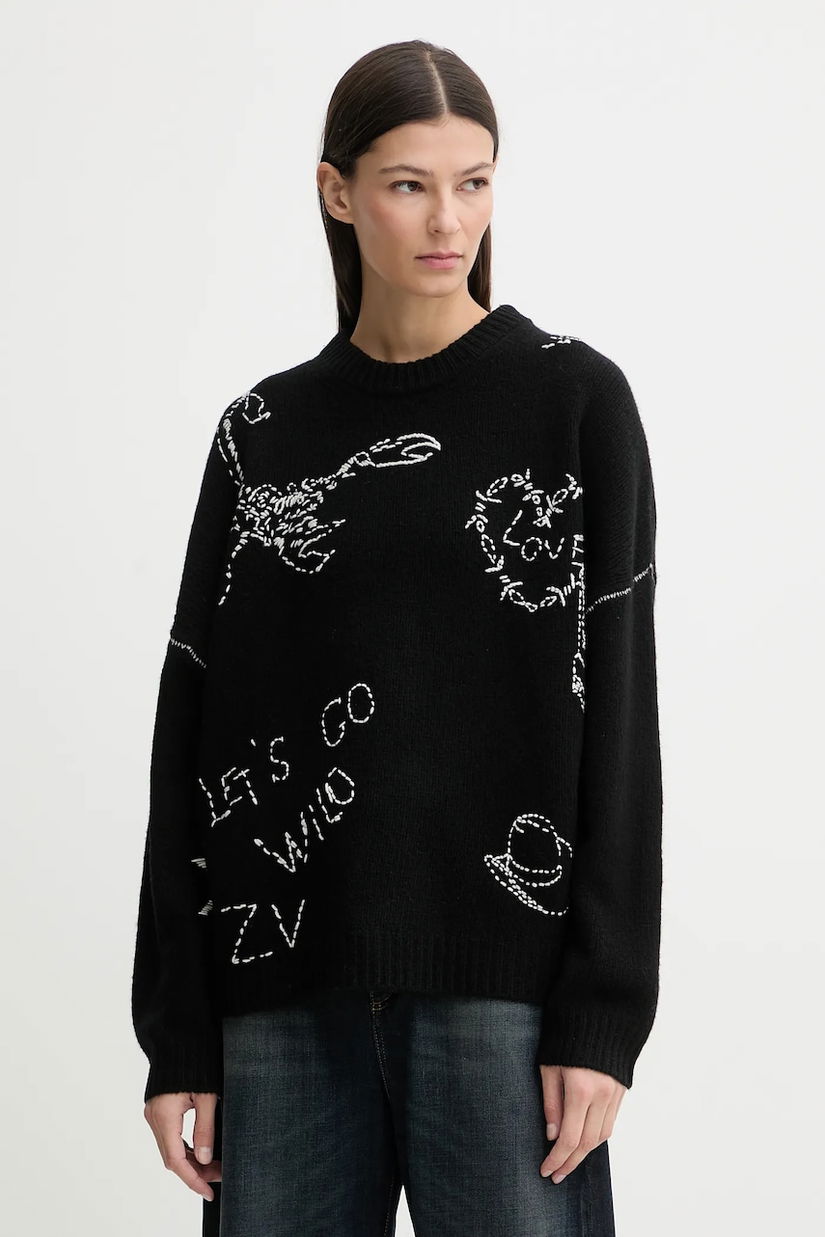 ZADIG&VOLTAIRE pulover de lână culoarea negru, KWSW02902