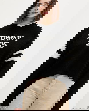 Tommy Jeans pulover din amestec de lână culoarea negru, DW0DW22033