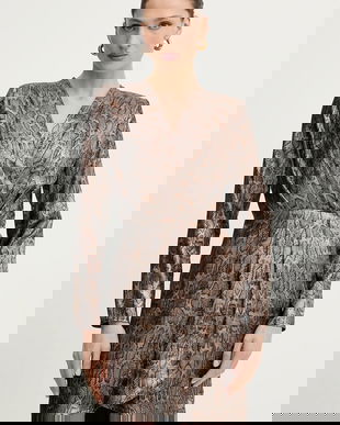 Morgan rochie culoarea maro, mini, evazați, RIBIL.F