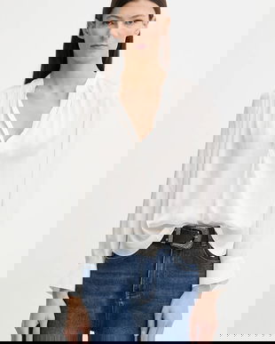 ZADIG&VOLTAIRE bluză culoarea bej, uni, WWSH00033